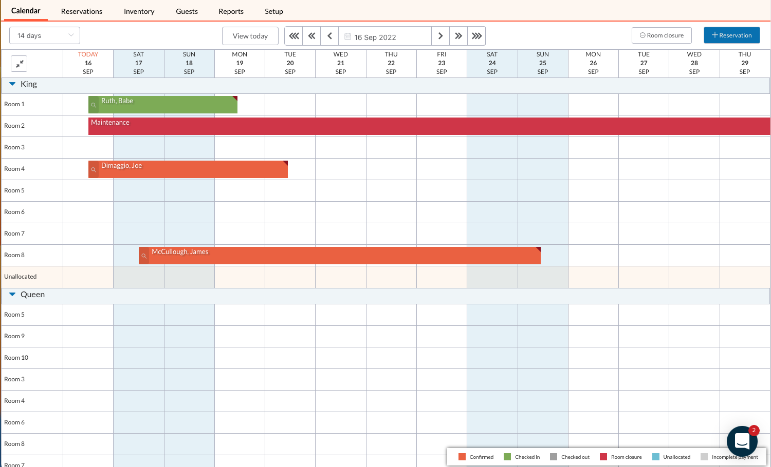Little Hotelier Main Screen